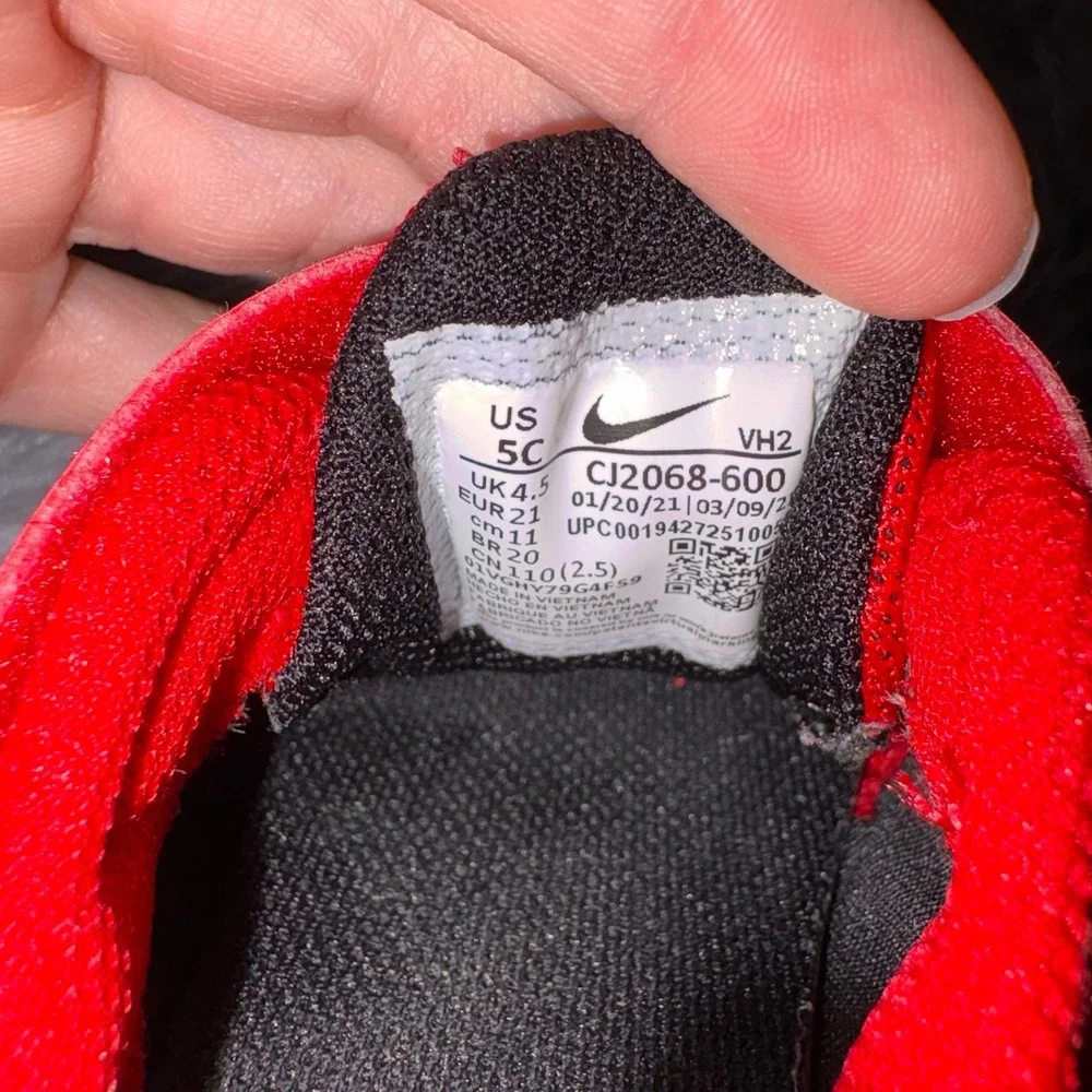Nike Sneakers Red Black Velcro Toddler 5c Kids Shoes‎ Walking Running